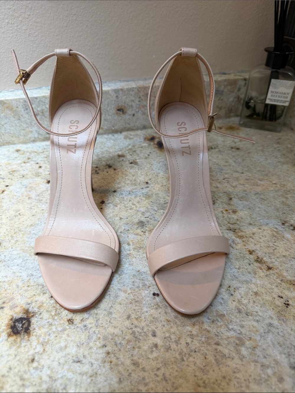 NEW Schutz Nude Ankle-Strap Stiletto Sandals Cadey Lee 8 - Picture 4 of 11